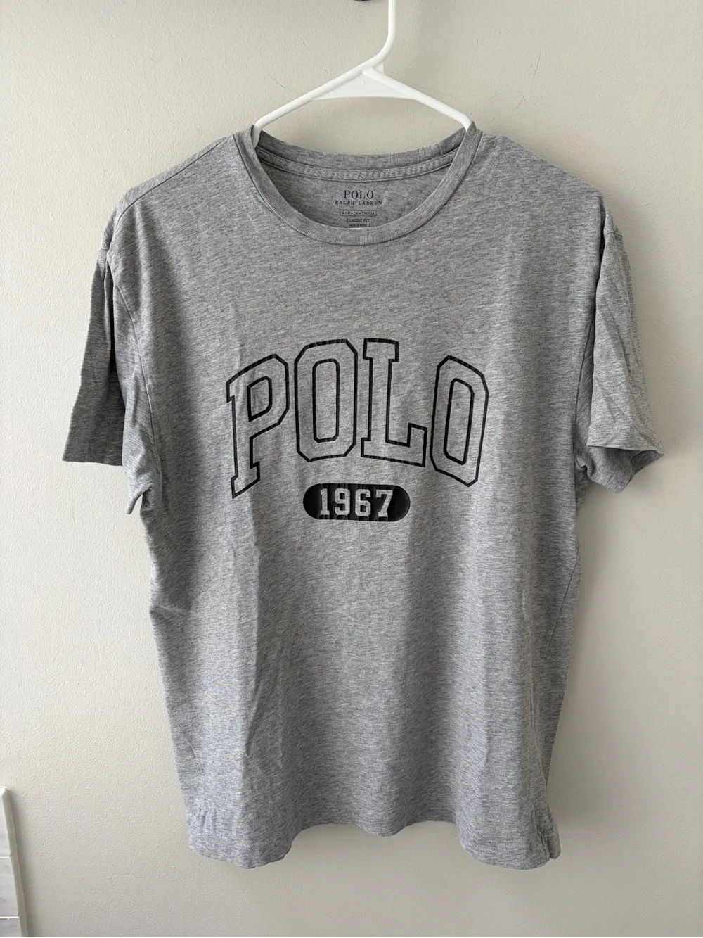 Polo by Ralph Lauren Gray 'POLO 1967' Graphic Short Sleeve Tee men's small